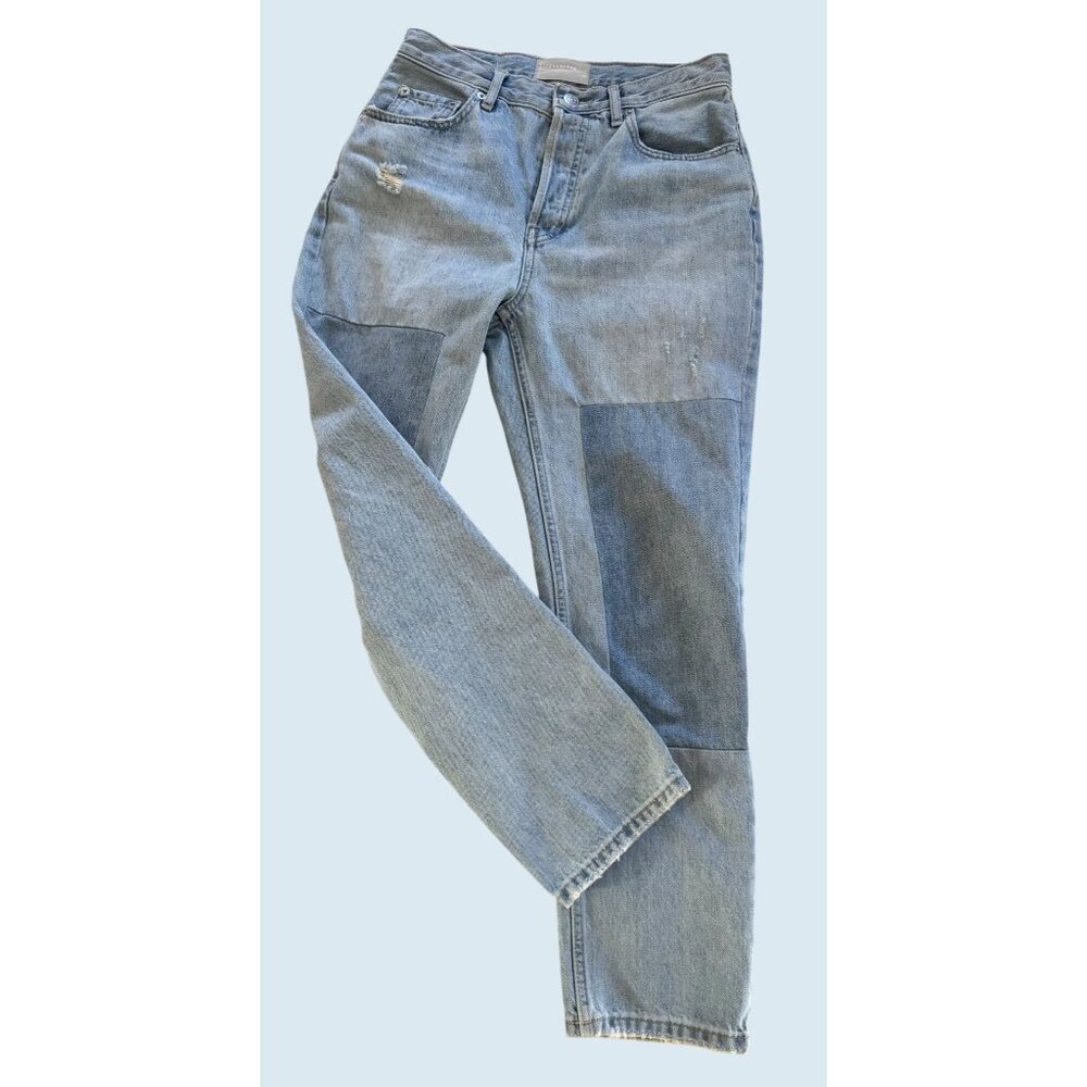 Everlane 90s Cheeky Crop Patchwork Button Fly Jea… - image 3